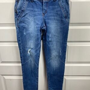 Dear John Jeans 27 Joyrich Comfort Skinny  Distressed Knee Accent low Rise